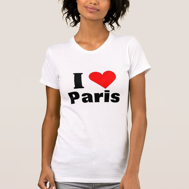 Camiseta Eu Amo Paris com Coração (Frente)