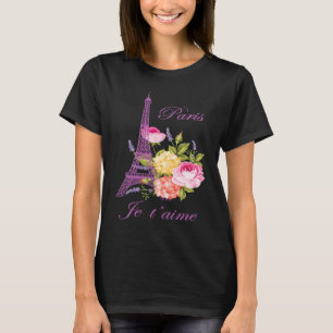 Camiseta Eu amo Paris França Cidade do Amor Torre Eiffel E