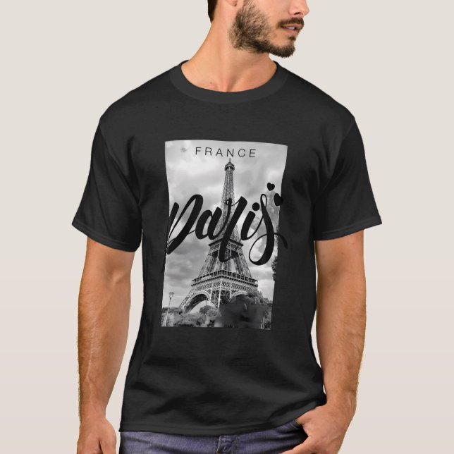 Camiseta Eu Amo Paris Legal Real Paris França Skyline Fashi (Frente)