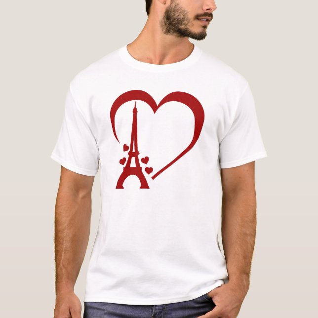 Camiseta Eu Amo Paris, Paris Romântica, Viagem inspirada em (Frente)