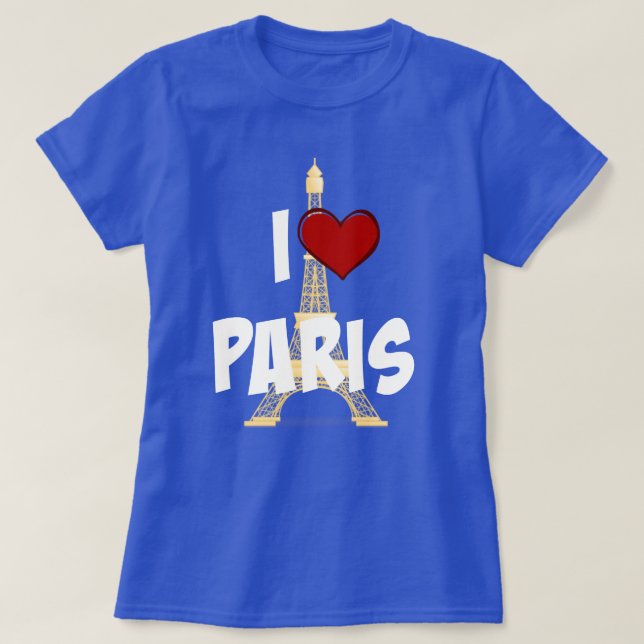 Camiseta Eu Amo Paris, Torre Eiffel (Frente do Design)