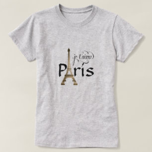 Camiseta Eu amo PARIS, TSHIRT da torre de Eifell