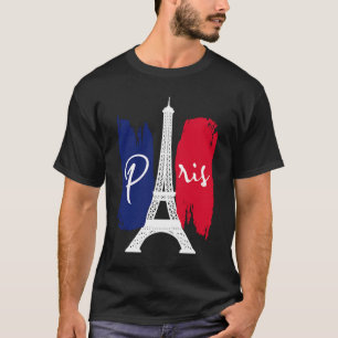 Camiseta Eu Amo Paris Vestir Torre Eiffel Bandeira França