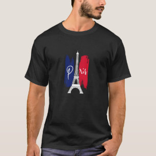 Camiseta Eu Amo Paris Vestir Torre Eiffel Bandeira França