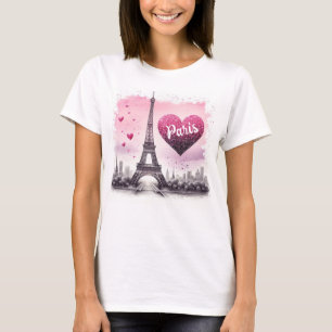 Camiseta Eu Amo Paris Watercolor Fashion