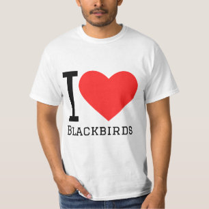 Camiseta Eu amo pássaros negros
