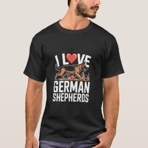 Camiseta Eu Amo Pastores Alemães Declaração Apaixonada