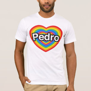 Camiseta Eu amo Pedro. Eu te amo Pedro. Coração