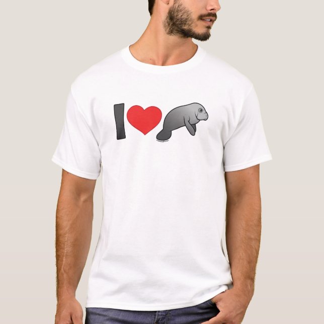 Camiseta Eu amo peixes-boi (Frente)