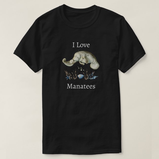 Camiseta Eu Amo Peixes-Boi (Frente do Design)