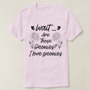 Camiseta Eu Amo Peonies Flores Botânicas Sobrevoam Peony En