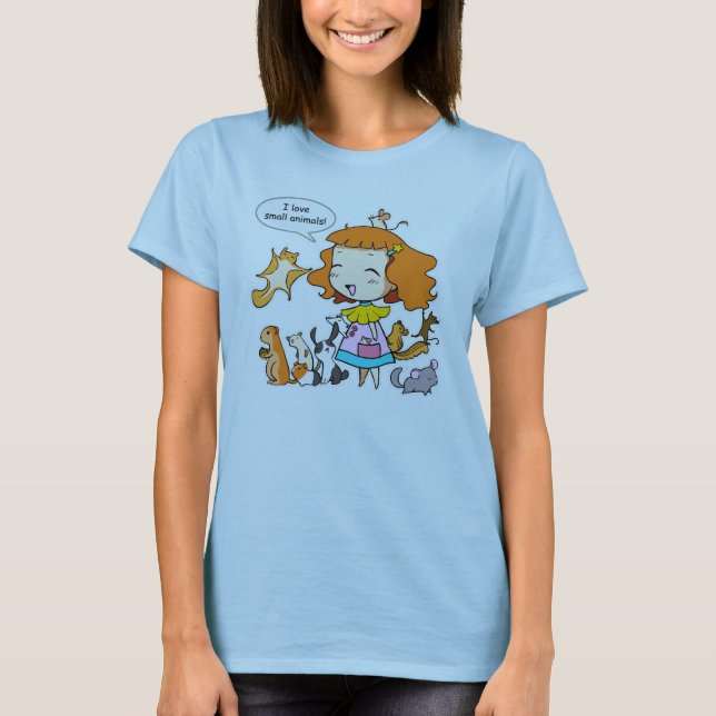 Camiseta Eu amo pequenos animais (Frente)