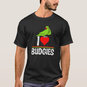 Camiseta Eu Amo Periquitos  Meme de Pássaro Fofo Papagaio M