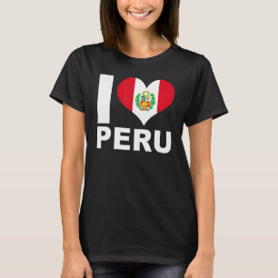 Camiseta Eu amo Peru Heart Flag Peru