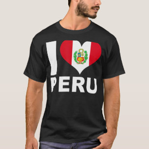 Camiseta Eu amo Peru Heart Flag Peru