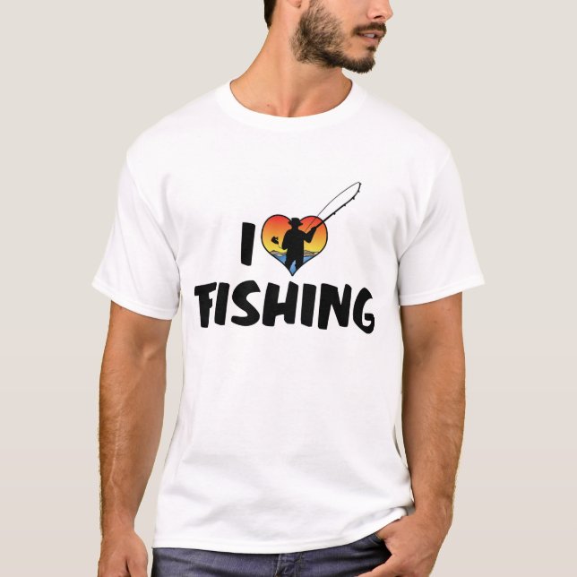Camiseta Eu Amo Pesca do Coração (Frente)
