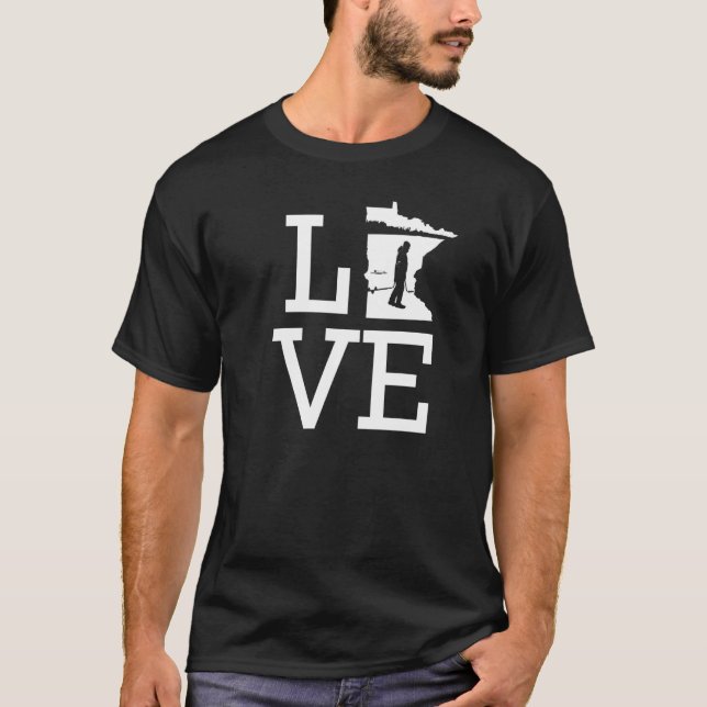 Camiseta Eu Amo Pescar em Minnesota (Frente)