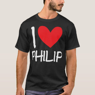 Camiseta Eu Amo Philip Name Personalizado Men Cara Amigo BF