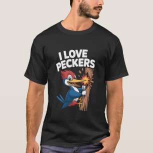 Camiseta Eu Amo Pica-Paus Amante do Pica-Pau Divertido Humo