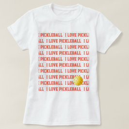 Camiseta EU AMO PICKLEBALL Esporte Divertido Texto de Bola
