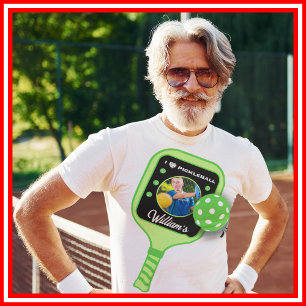 Camiseta Eu Amo Pickleball Paddle Verde Foto Esportiva Fofa