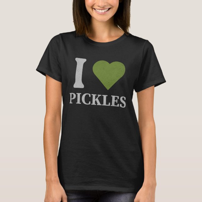 Camiseta Eu Amo Picles, Presentes para Adictos em Picles (Frente)