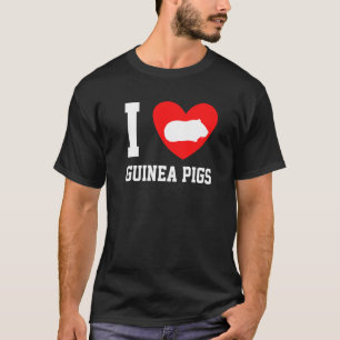 Camiseta Eu Amo Pigs Coração Guiné Pig Pet