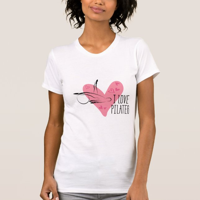 Camiseta EU AMO PILATAS Pilates Pose com Bola (Frente)