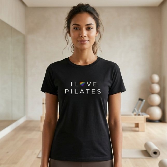 Camiseta Eu Amo Pilates Citar Tee... (I Love Pilates Quote Tshirt)