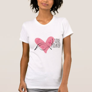 Camiseta EU AMO PILATES Pose de Pilates com uma Bola