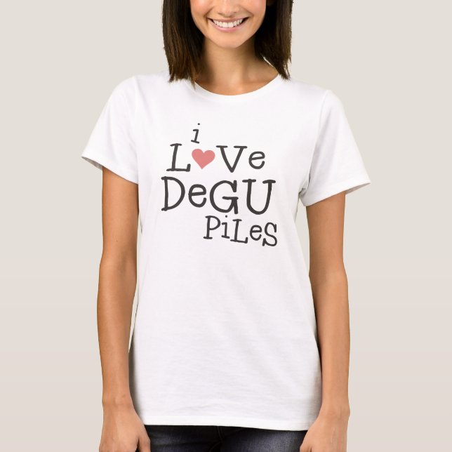 Camiseta Eu amo pilhas de Degu (Frente)