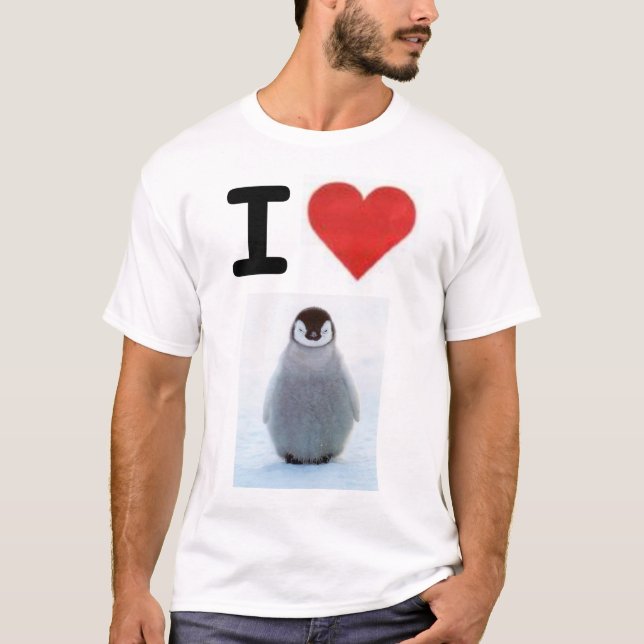 Camiseta Eu amo pinguins (Frente)