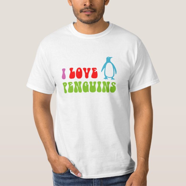 Camiseta Eu Amo Pinguins (Frente)