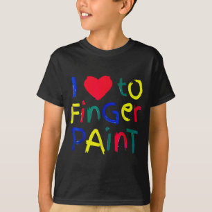 Camiseta Eu amo pintura com dedo eu estou pintando casal fo