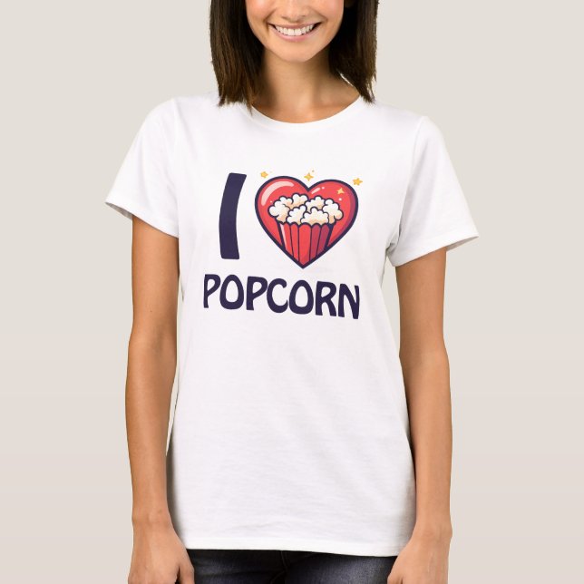 Camiseta Eu amo pipoca (Frente)