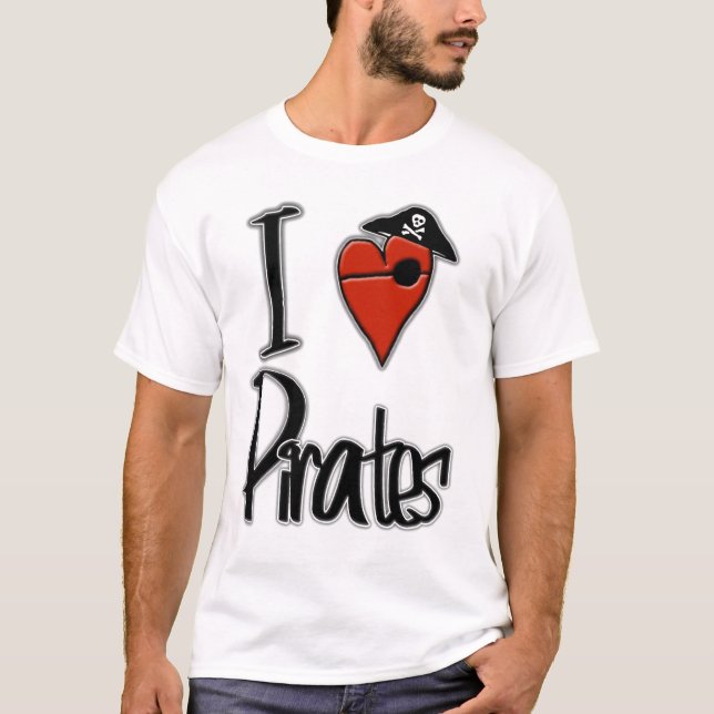 Camiseta Eu amo piratas (Frente)
