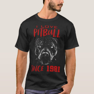Camiseta Eu amo pitbull desde 1981