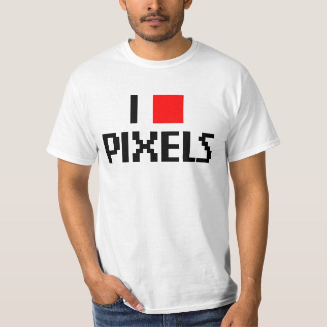 Camiseta Eu Amo Pixels (Frente)