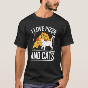 Camiseta Eu Amo Pizza E Gatos Pizza Gatinho Pizza E Gato P
