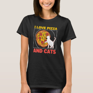 Camiseta Eu Amo Pizza E Gatos Pizza Gatinho Pizza  Pizza