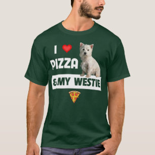 Camiseta Eu Amo Pizza E Meu Cachorro Ocidental Branco