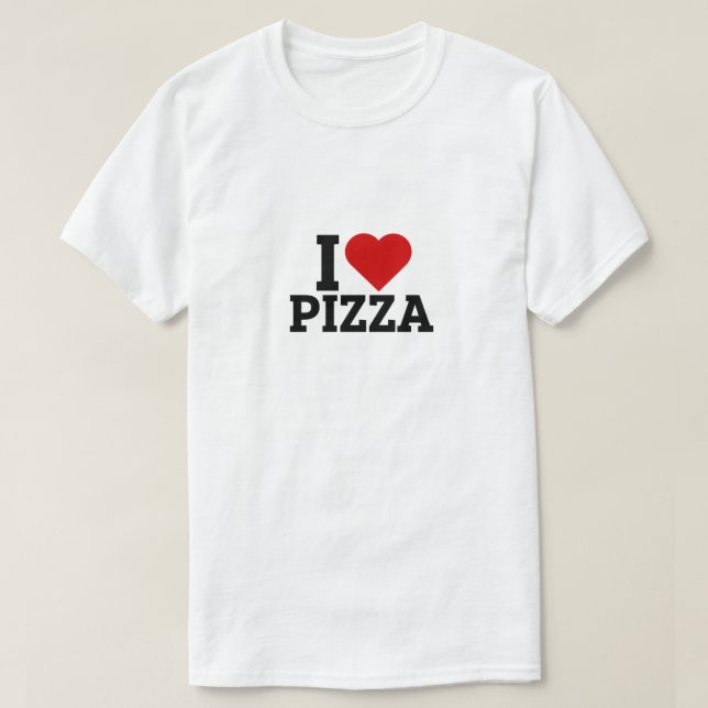 Camiseta Eu Amo Pizza - Pizza Lover (Frente do Design)