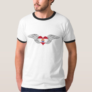 Camiseta Eu amo Polinésia francesa - asas