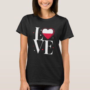Camiseta Eu Amo Polônia Vintage Polonês Raízes Coração Polô
