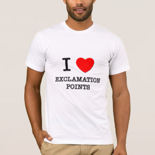 Camiseta Eu amo pontos de exclamação