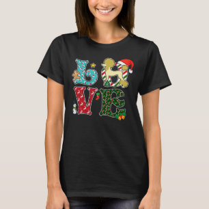Camiseta Eu Amo Poodle De Cão No Natal