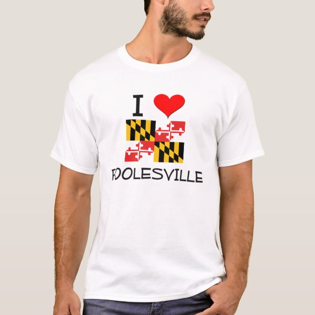 Camiseta Eu amo Poolesville Maryland (Frente)