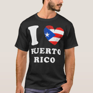 Camiseta Eu amo Porto Rico Heart Flag Porto Rico