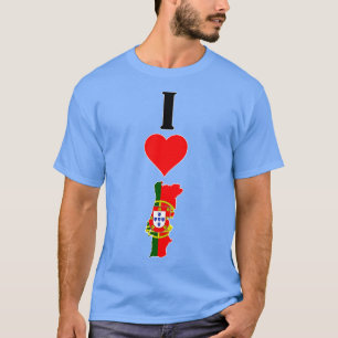 Camiseta Eu Amo Portugal Vertical I Heart Nation Portuguesa