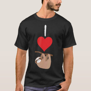 Camiseta Eu Amo Preguiças Animal Engraçado